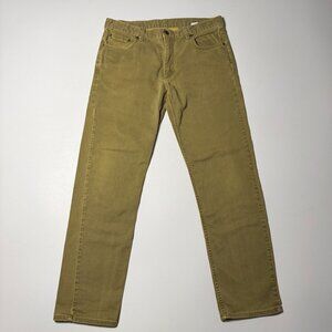 Bills Khakis Denim Jeans Mens 34x32 Olive Green Cotton Pant USA